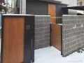 ガラスブロックがアクセントとなる門塀