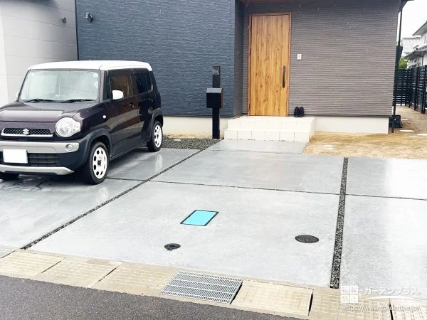No.29916 家族で思い切り遊べる、メンテナンスにも配慮した新築オープン外構[施工後]