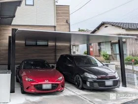 愛車を美しく守る上質なデザインのカーポートを設置した工事