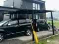 ブラックマットポリカーボネート屋根がおしゃれなカーポート工事