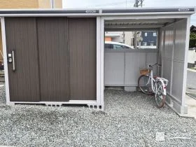 物置と駐輪スペースをまとめ収納力と使いやすさを兼ね備えた工事