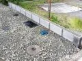 駐車スペースの敷地境界を明確化するシンプルなブロック工事