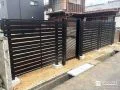 視線をカットするシンプルモダンな目隠しフェンス設置工事