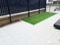 明るいカラーで広々と感じられるインターロッキングテラス工事