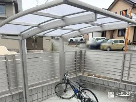 自転車を守るサイクルポート付き駐輪スぺース[施工後]