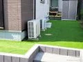 人工芝とコンクリートで管理しやすいお庭へリフォームした工事