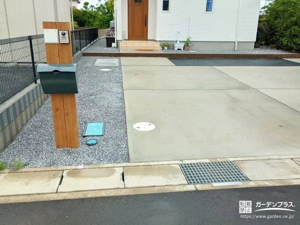 建物の柔らかな雰囲気を外構にもつなげた新築外構
