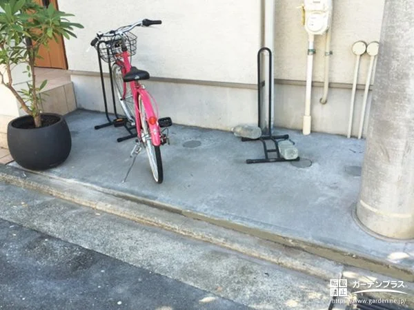 コンクリートで自転車をすっきり置ける駐輪スペースづくり工事