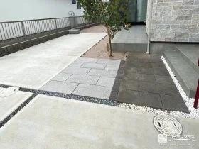 玄関への動線を美しく描くアプローチ[施工後]