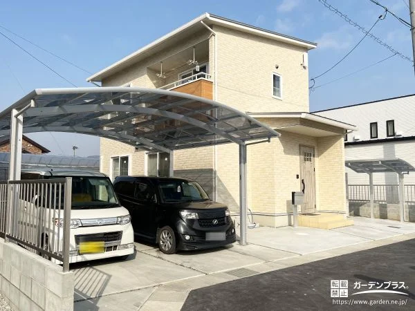 自転車を雨から守る屋根付きの広々駐車スペースをつくった工事