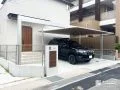 梁延長カーポートが開放感を生む新築外構