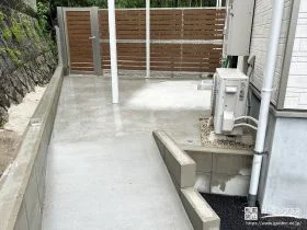 土間コンクリートで雑草対策をしたお庭[施工後]