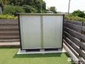 お庭にすっきり収まる収納スペースを確保した物置設置工事