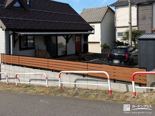 木調フェンスでお住まいを囲みプライベート感を高めたお庭工事