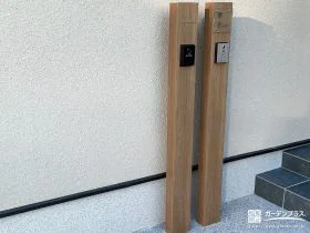 木目調の機能門柱[施工後]