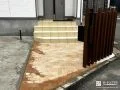 角柱とレンガ調アプローチで迎えるナチュラルな門まわり工事