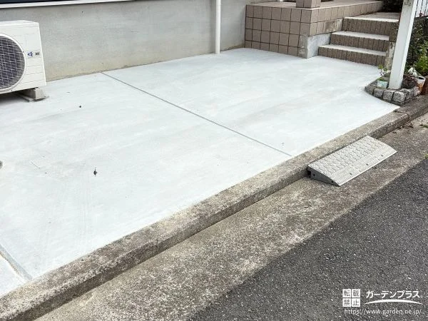 玄関ポーチを調整してゆとりを生み出した駐車スペース拡張工事