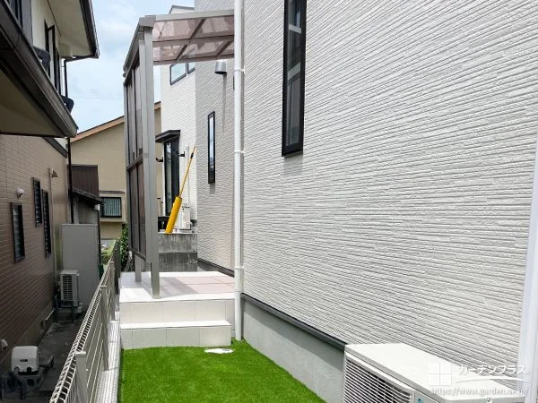 テラス屋根とタイルデッキの施工でお庭時間が快適になる外構工事