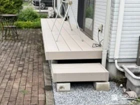 ステップ付きウッドデッキ[施工後]