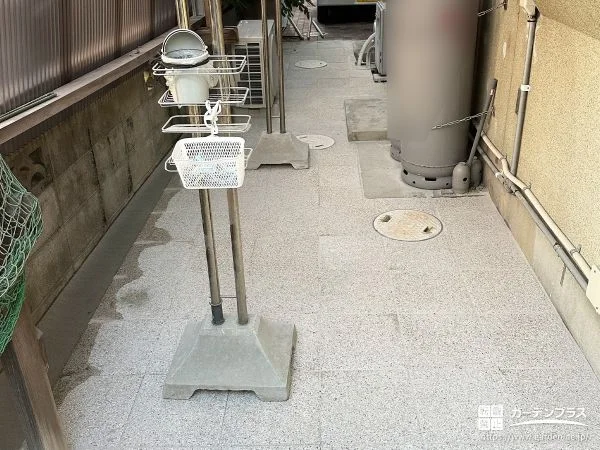 砂利敷きで歩きにくかったお庭を段差の少ないスロープへ整え移動しやすくした外構リフォーム工事