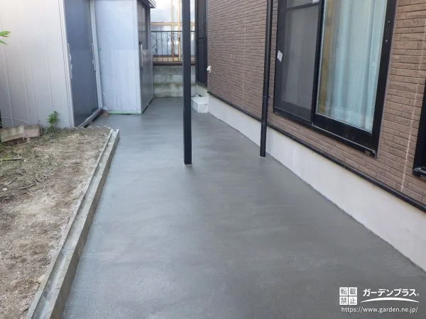 コンクリートで雑草のお悩みを解消しお手入れしやすく整えた工事