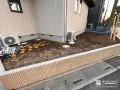 道路との高低差をおしゃれに整える土留め