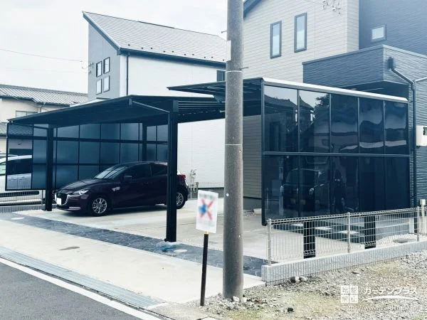 送迎時の快適さと安全な出入りに配慮した駐車スペースのリフォーム工事