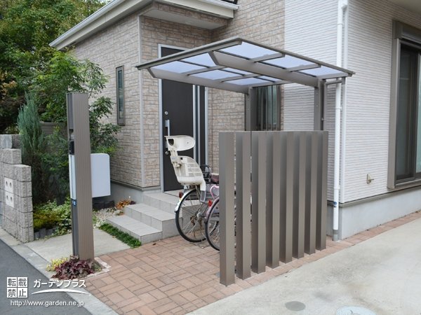 サイクルポート設置工事 No 3736 その他外構工事の施工例 外構工事のガーデンプラス