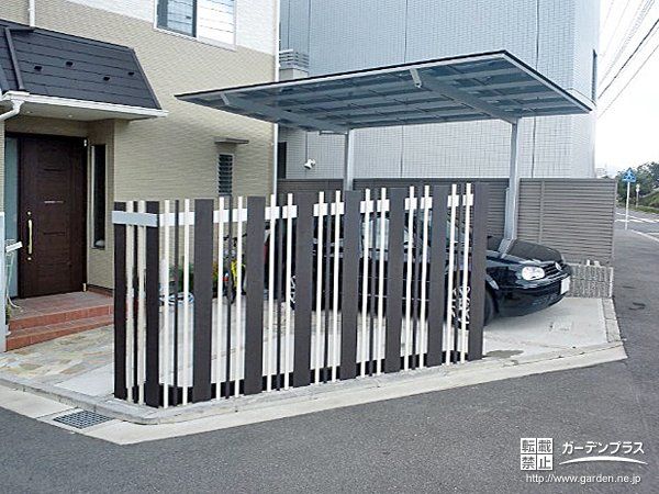 カーポート 目隠しフェンス設置工事 No 0401 駐車スペースの施工例 外構工事のガーデンプラス