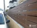 木目調のフェンス工事