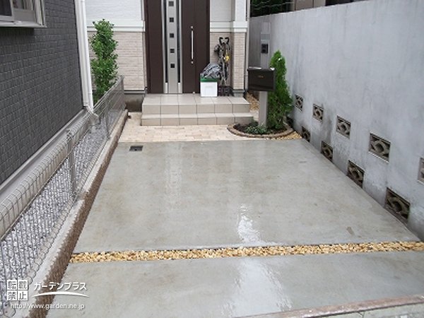 外構施工例一覧 レンガ 旗竿地 50万円まで 外構工事のガーデンプラス