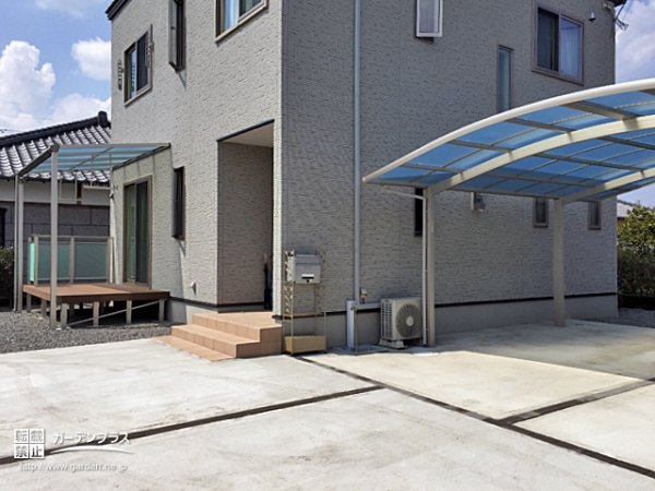 シンプルモダンなアルミ商材でおしゃれに仕上げたオーブン外構工事 No 5392 新築外構一式の施工例 外構工事のガーデンプラス