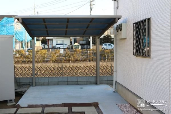 No.5825 泥跳ねと水たまりの心配をなくした自転車の特等席のサイクルポート設置工事[施工後]