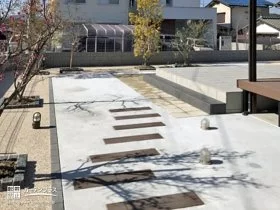 お庭へ続く枕木の園路[施工後]