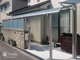 家事の効率アップと駐輪スペースを確保したテラス屋根[施工後]