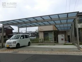 軽快でモダンな直線フレームが安心とスタイリッシュな空間を作るカーポート設置工事