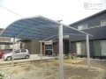 アースブルーマット調の屋根がお住いとスタイリッシュに調和するカーポート設置工事