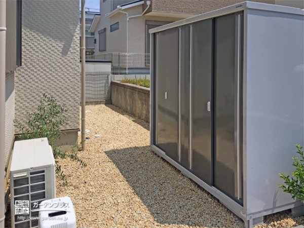 外構施工例一覧 サイクルポート 物置 50万円まで 外構工事のガーデンプラス