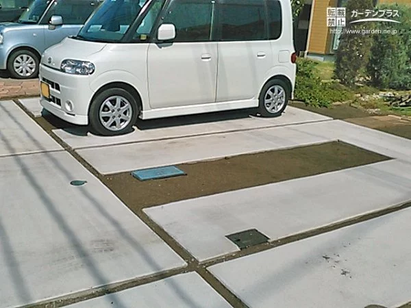 シンプルな土間コンクリートでオシャレにデザインした駐車スペースリフォーム工事