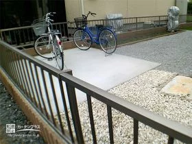 自転車のタイヤに負担を掛けない駐輪スペース[施工後]