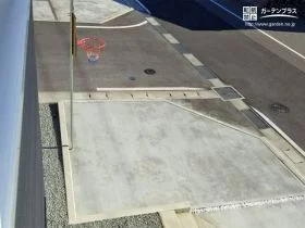 バスケ遊びをデザインした駐車スペース[施工後]