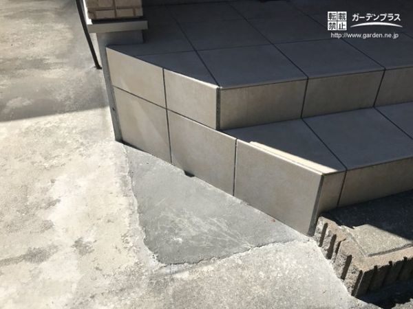 外構施工例一覧 タイル 階段 50万円まで 外構工事のガーデンプラス