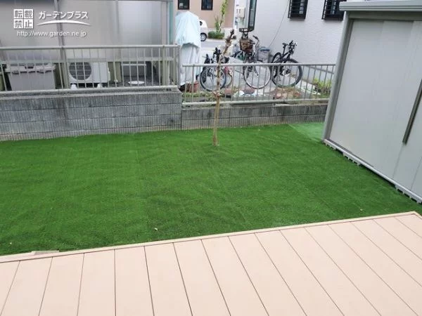 No.9487 色鮮やかなグリーンの芝がお庭に誘い出す主庭のリフォーム工事[施工後]
