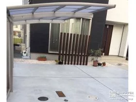 片側支柱のカーポート[施工後]
