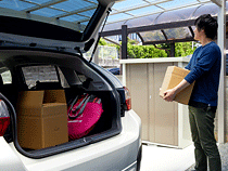 トランクの荷物も楽々運び出せます