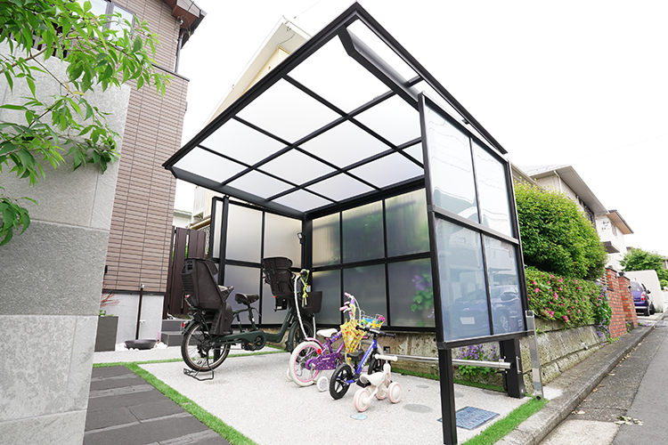 サイクルポート 自転車置場 屋根付き 8〜14台用 M合掌 18・21-29型 W3916×L2862 mm LIXIL リクシル ネスカRミニ ポリカーボネート屋根材 駐輪場 サイクルポート 自転車置場 屋根付き 8〜14台用 M合掌 18・21-29