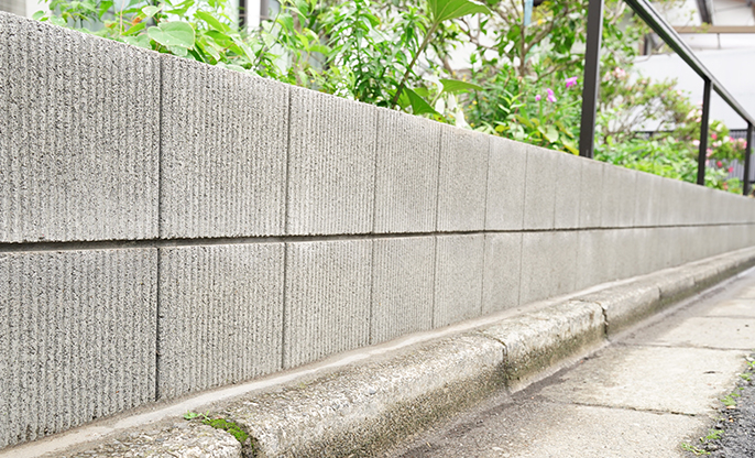 境界ブロック設置工事