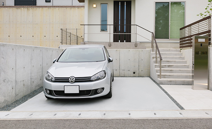 駐車スペースのコンクリート舗装