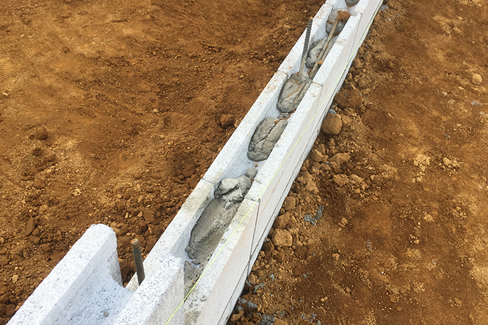 コンクリートブロックをつなぐモルタルについて