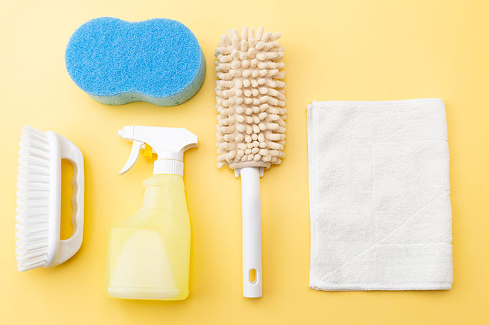 インターロッキングの掃除用品